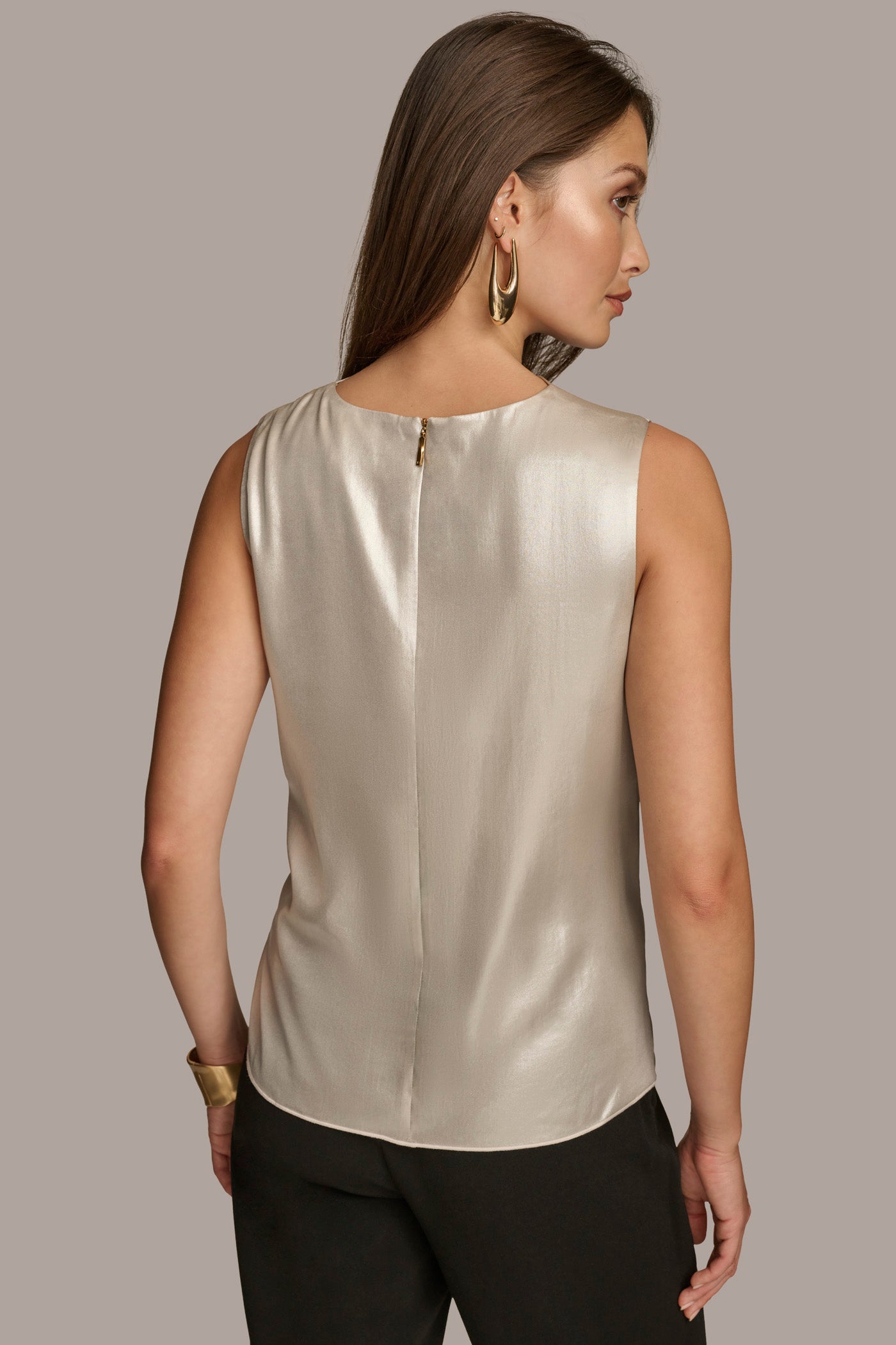 (image for) SENSITIVE NOVELTY SLEEVELESS DRAPE FRONT BLOUSE